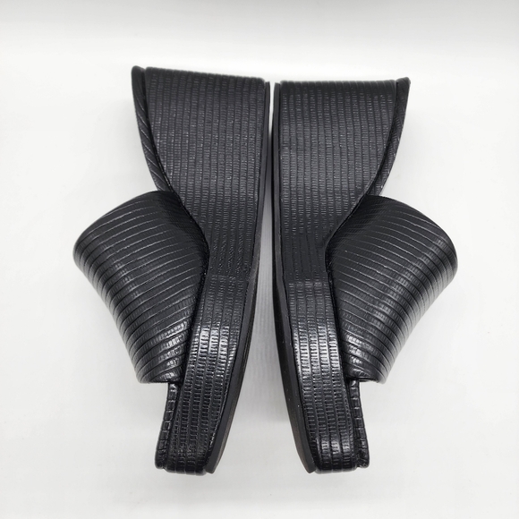 Asos Design Y2K Style Topaz Square Toe Wedge Black Mules Size 7 - Picture 6 of 13